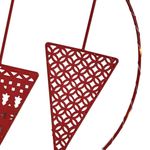 Placa Colgante Decorativa de Metal con Luces 39.5 x 0.5 x 58 Cm Diseño Pinos Color Rojo