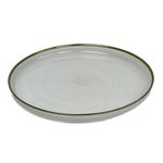 Plato Base de Vidrio de 33 x 33 Cm Color Blanco y Dorado