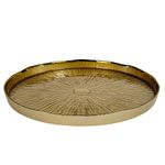 Plato Base de Vidrio con Borde Elevado Color Dorado 33 x 33 Cm