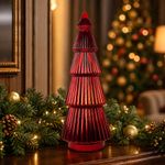 Árbol Decorativo de Vidrio de 54 Cm Color Rojo