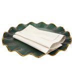 Plato Base de Vidrio Color Verde 33 x 33 Cm