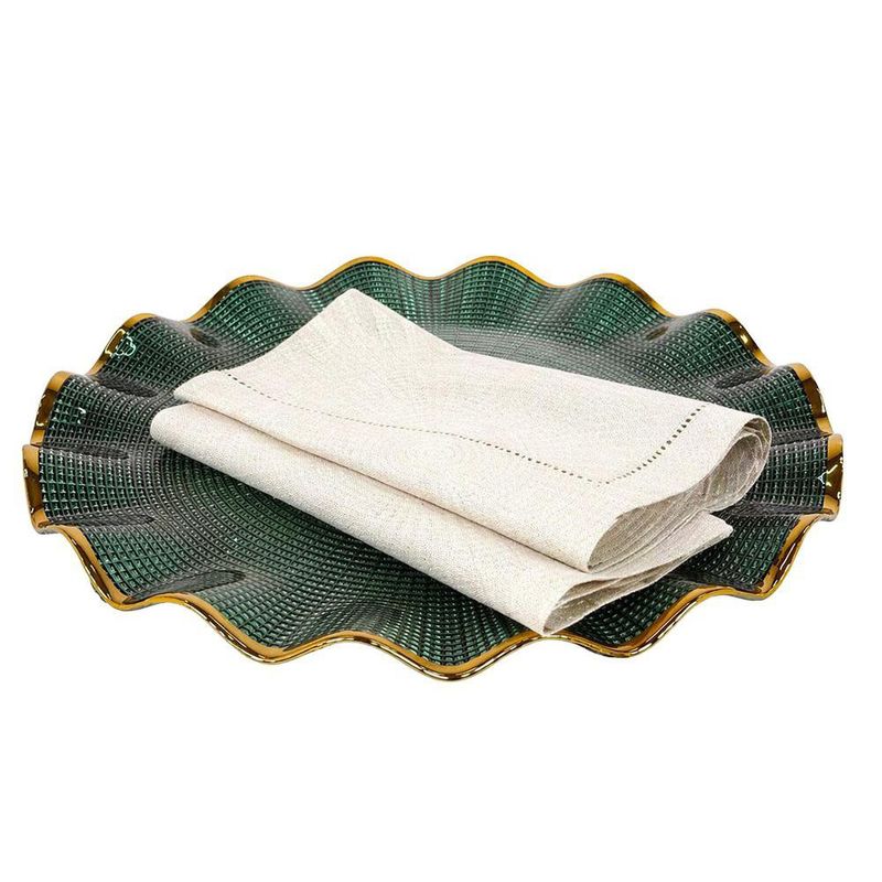 Plato Base de Vidrio Color Verde 33 x 33 Cm