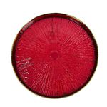 Plato Base de Vidrio con Borde Elevado Color Rojo 33 x 33 Cm