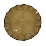 Plato Base de Vidrio Color Dorado de 33 x 33 Cm