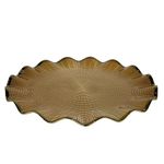 Plato Base de Vidrio Color Dorado de 33 x 33 Cm