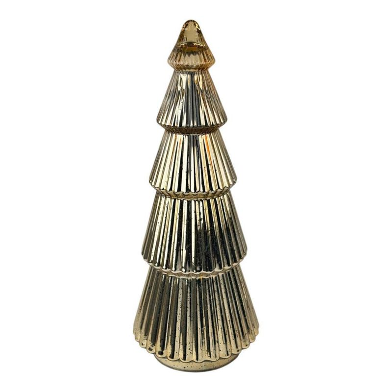 Árbol Decorativo de Vidrio de 54 Cm Color Dorado