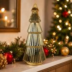 Árbol Decorativo de Vidrio de 54 Cm Color Dorado