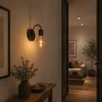 Lámpara de Pared de 1 Luz con Base E27 de hasta 60 W en Color Chocolate