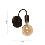 Lámpara de Pared de 1 Luz con Base E27 de hasta 60 W en Color Chocolate