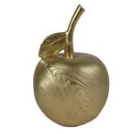 Manzana Decorativa de Resina para Decoración Interior de 10 x 17 Cm Dorada