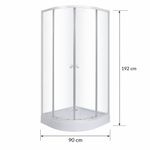 Cabina de Ducha Curva 90 x 192 Cm Natur Color Blanco