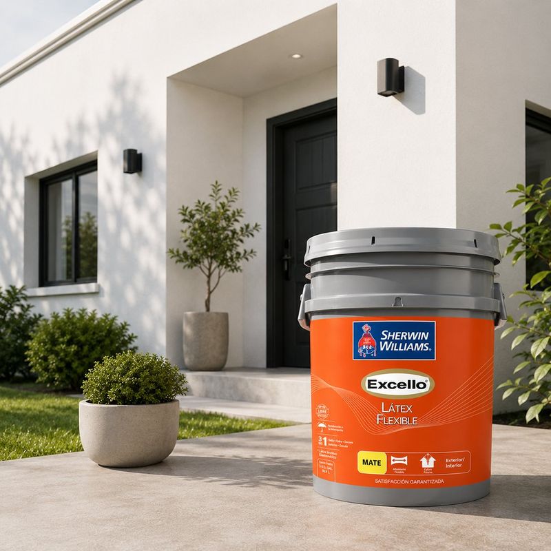 Pintura Látex Flexible Elastomérico 3 en 1 Mate Ultra Blanco 5 Gal para Interior y Exterior