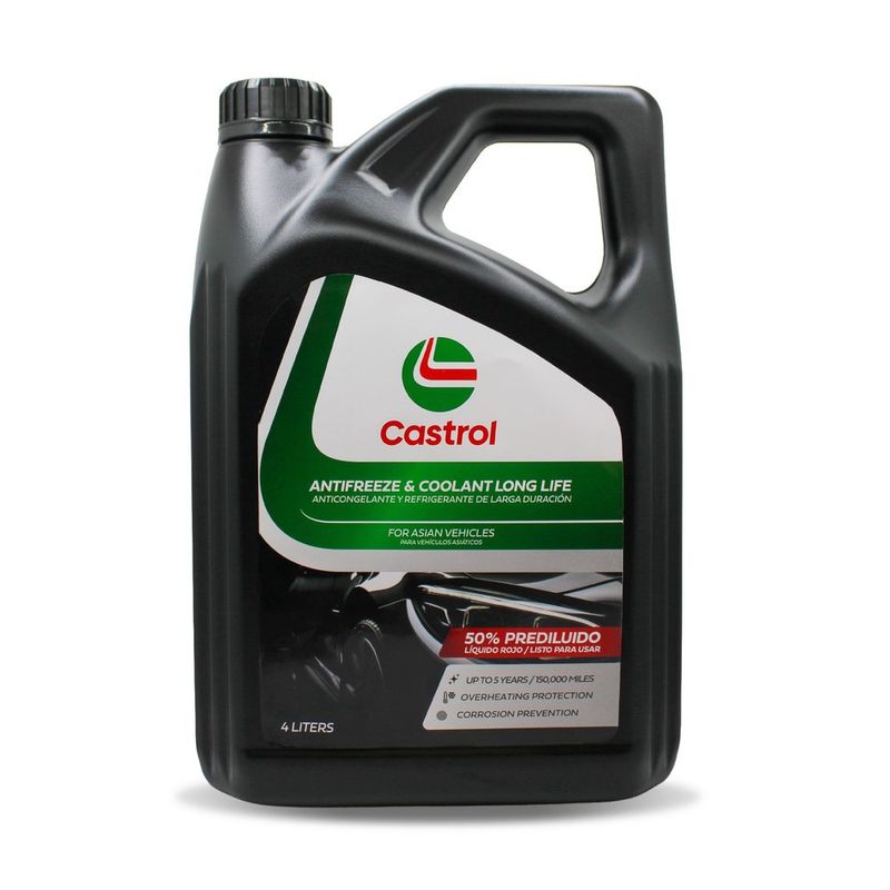 Refrigerante y Anticongelante para Vehículos Asiáticos Rojo Larga Duración Prediluido 50% de 4 L