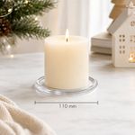 Plato Decorativo de Vidrio 11 cm Transparente Diseño Redondo para Vela