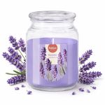 Vela Aromática Relaxing Lavender en Frasco de Vidrio Color Lila
