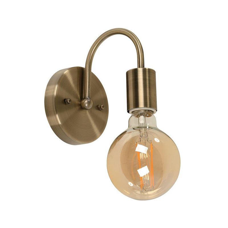 Lámpara de Pared de 1 Luz con Base E27 de hasta 60 W en Acabado Bronce Antiguo