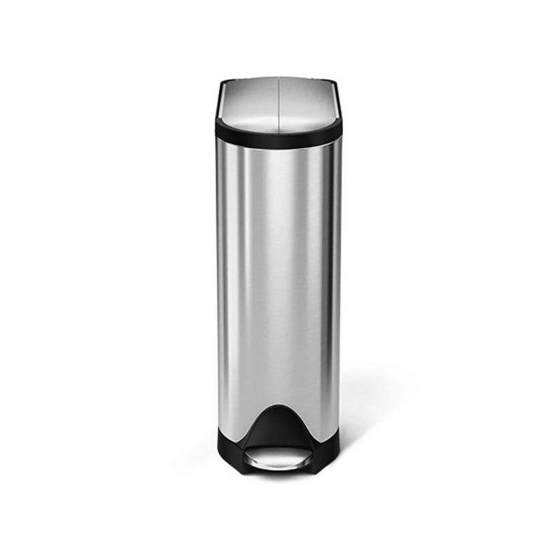 Basurero de Pedal 18 L con Tapa Mariposa en Acero Inoxidable Cepillado