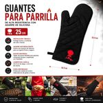 Guantes para Parrilla y Churrasquera de Alta Resistencia con Agarre de Silicona de 25 cm
