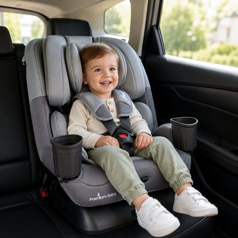Silla para Carro Todas las Etapas hasta 45 Kg con Arnés de 5 Puntos LATCH y Modo Booster Gris