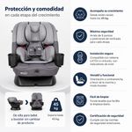 Silla para Carro Todas las Etapas hasta 45 Kg con Arnés de 5 Puntos LATCH y Modo Booster Gris