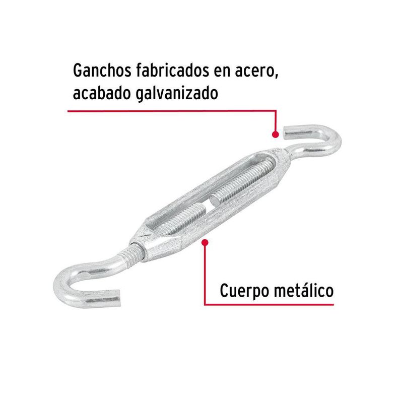 Tensor de Zinc Gancho-Gancho 5/16 Plg