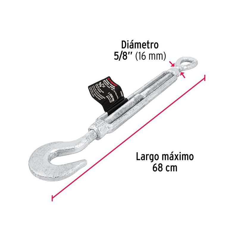Tensor Forjado de 5/8 Plg Gancho y Argolla