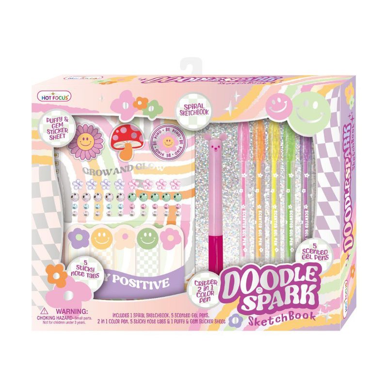 Cuaderno de Bocetos Doodle Spark Grow and Glow con Lapiceros de Gel Aromáticos y Stickers
