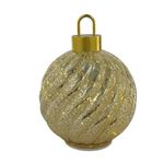 Esfera Navideña de 25 Cm Vidrio Texturizado con Luz LED para Decoración Dorada