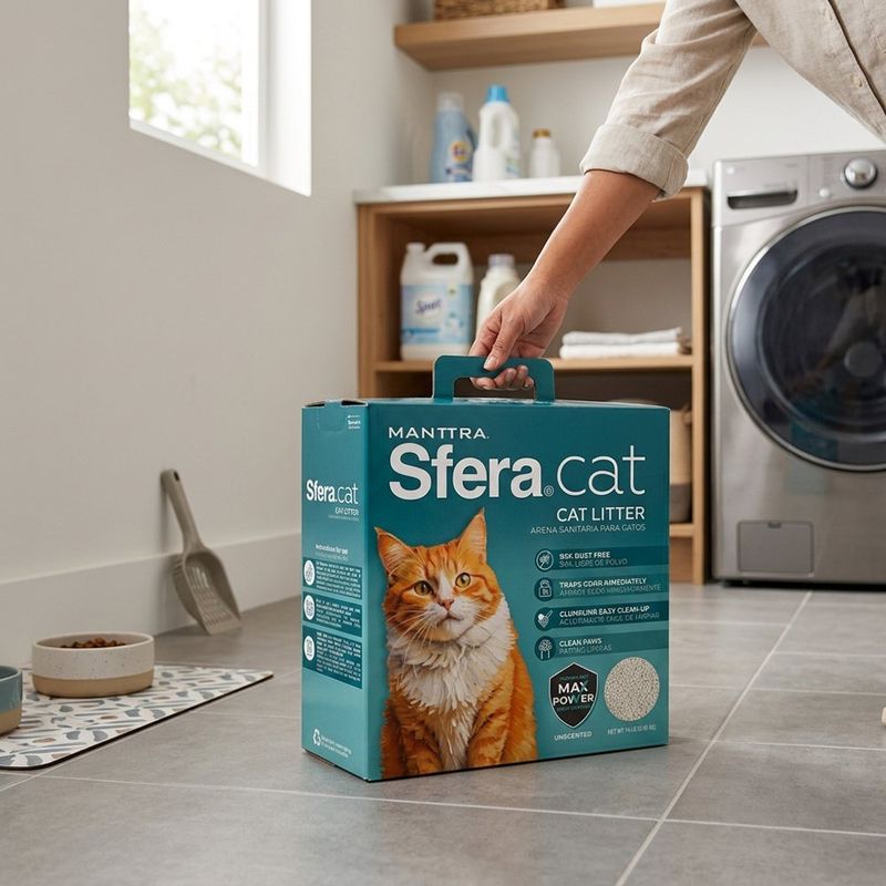 Arena Sanitaria para Gatos Sin Aroma en Caja con Asa de 6.35 Kg