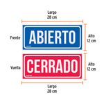 Rótulo Reversible De Abierto / Cerrado 28 X 12 cm