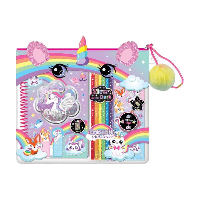 Diario para Colorear Temática Unicornio con Lápices Borrables y Cinta Fosforescente