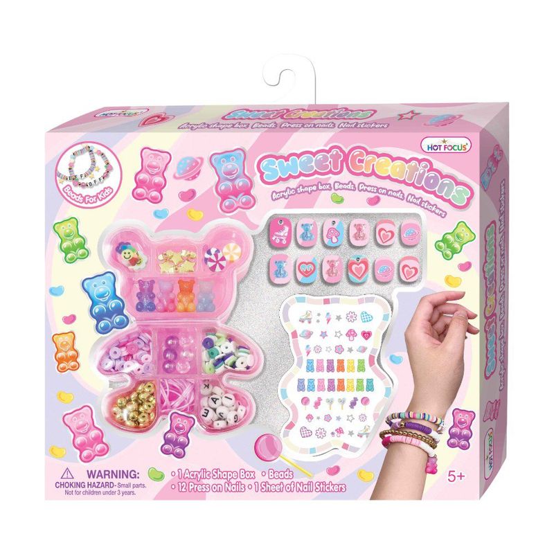 Set de Manualidades con Cuentas para Pulseras y Uñas Adhesivas