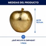 Manzana Decorativa para Centro de Mesa 13.5 cm Dorada con Acabado Envejecido Elegante