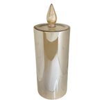 Vela LED Decorativa de Vidrio 24.5 Cm con Acabado Champán y Luces Integradas