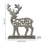 Reno Decorativo Calado de MDF para Mesa de 20 x 25 x 5 Cm Plateado