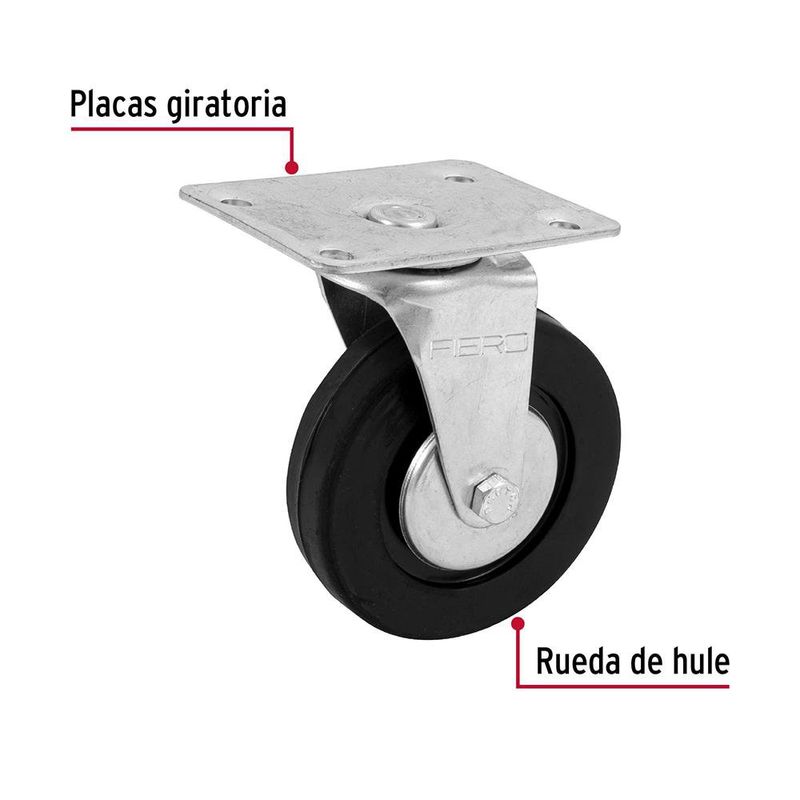 Rodo De Hule Con Balero 4 Plg Pisada 25 Mm - Fiero
