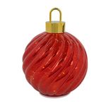 Esfera Navideña de 25 Cm Vidrio Texturizado con Luz LED para Decoración Roja