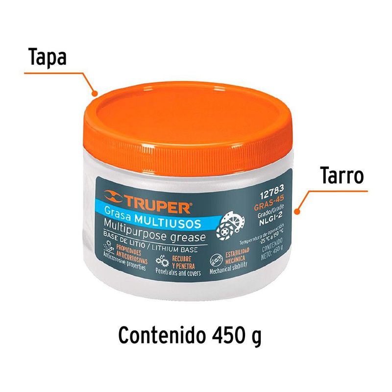 Grasa para Chasis Base de Litio de 450 Gr