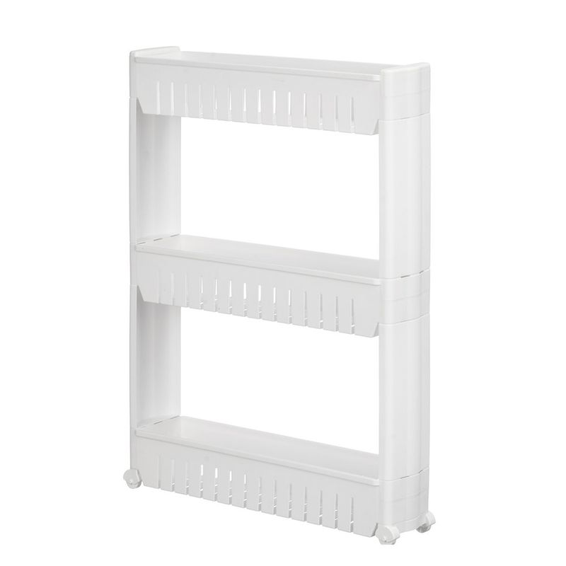 Organizador con 3 Bandejas y Rodos de Plástico Color Blanco
