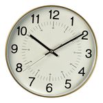 Reloj de Pared Redondo con Marco Dorado 30 cm
