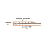 Broca para Concreto SDS Plus de7/8 X 11 plg