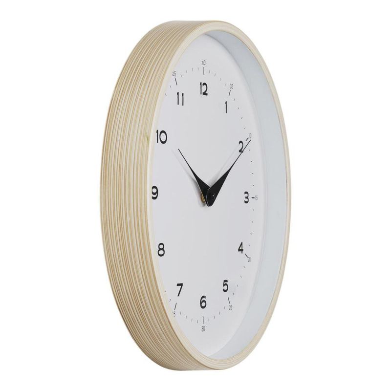 Reloj de Pared Beige con Marco Delgado y Movimiento a Batería Color Blanco