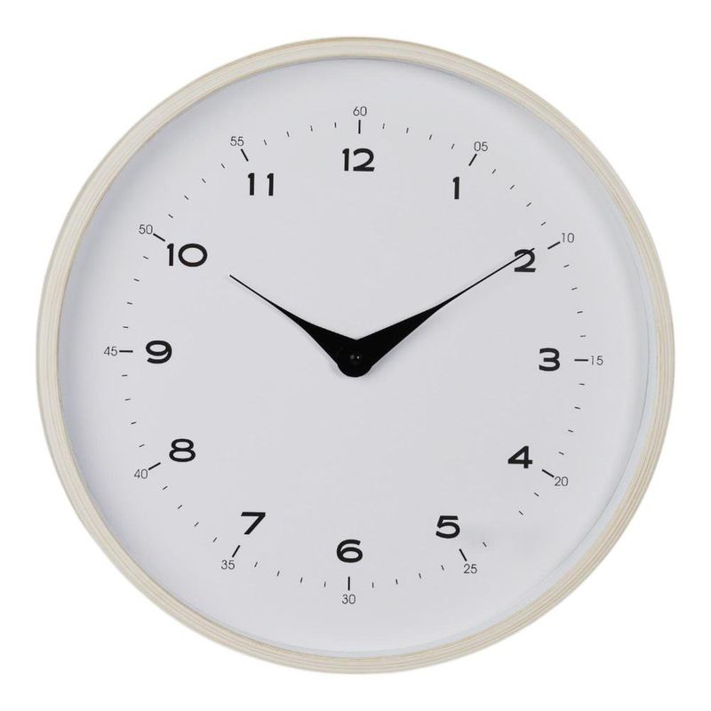Reloj de Pared Beige con Marco Delgado y Movimiento a Batería Color Blanco