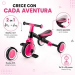 Triciclo de Aprendizaje 2 en 1 Convertible a Bicicleta Fucsia y Negro