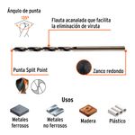 Broca para Metal y Madera HSS Trugold de 7/64 x 3 Plg Blíster