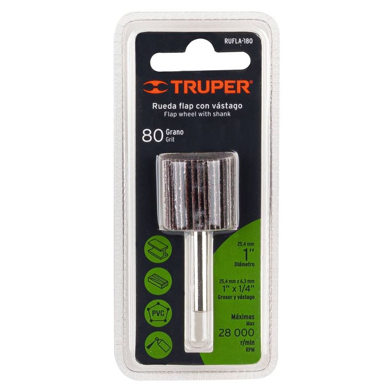 Rueda Flap con Vástago de 1 Plg Grano 60