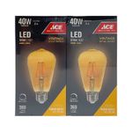 Set de 2 Bombillas LED Vintage ST64 de Filamento Ámbar 4 W E27 y Luz Cálida de 2200 K