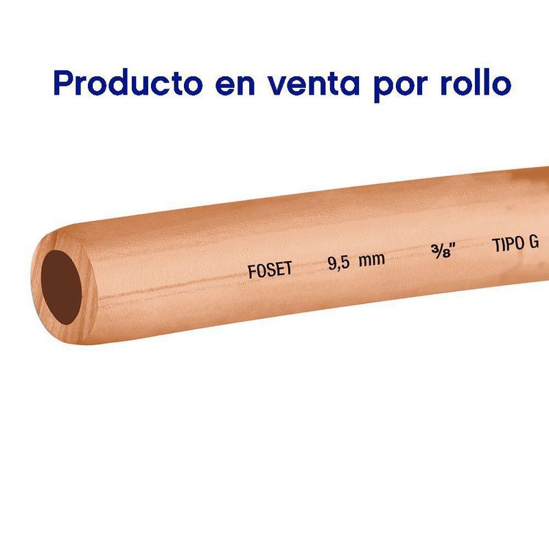Tubo De Cobre Flexible 3/8 Plg Rollo De 15 M - Foset
