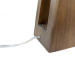 Lámpara de Mesa con Base de Madera y Pantalla de Tela