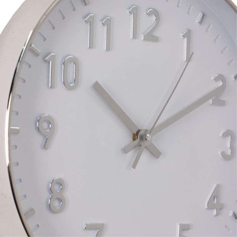 Reloj de Pared con Marco Plateado y Movimiento a Batería